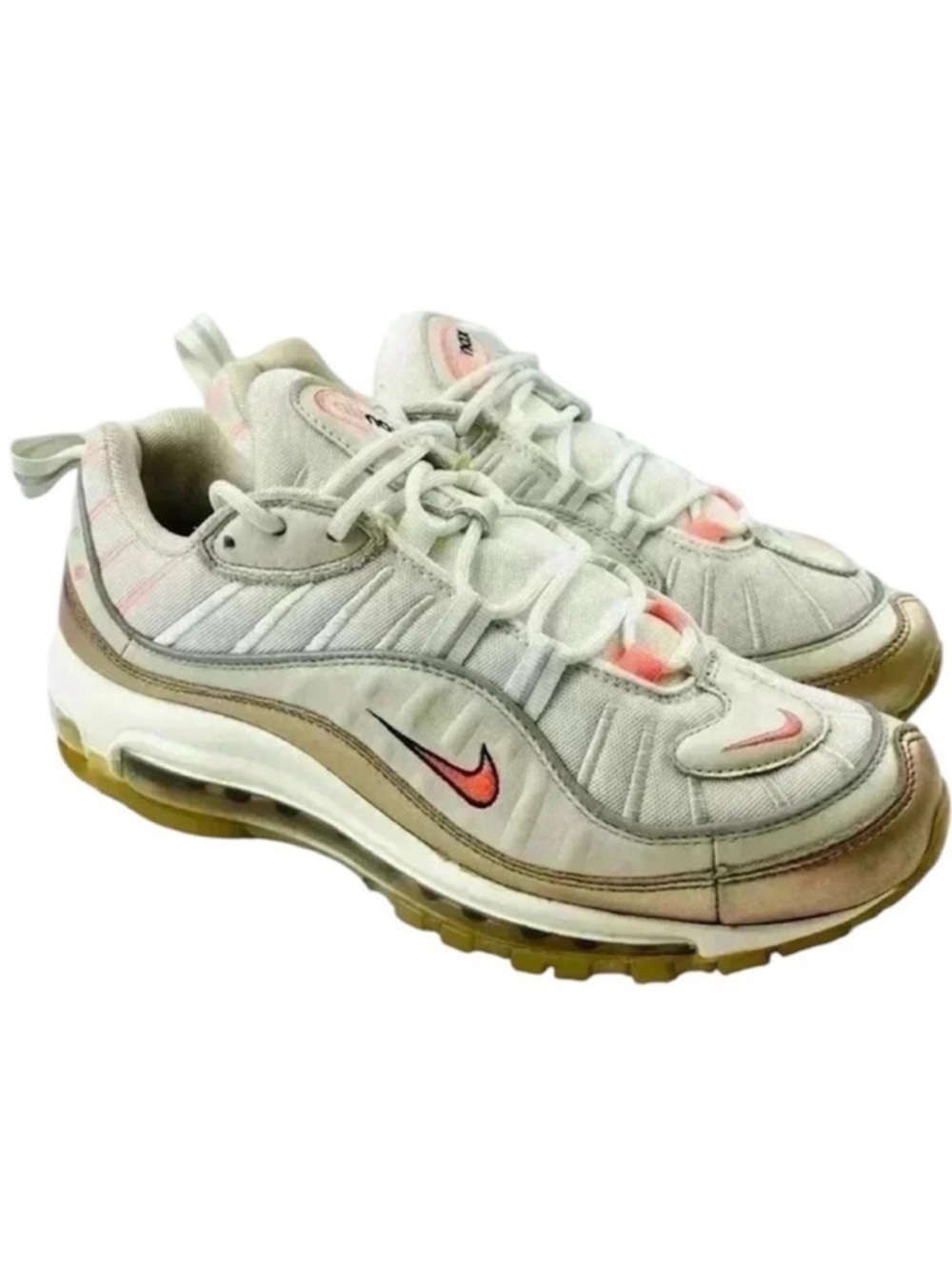 Vintage Nike‎ Air Max 98 Womens Orewood White/Gold Lava Glow Retro Sneaker 8.5